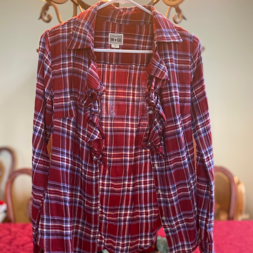 Red & Blue Long Sleeve Flannel